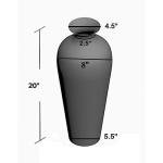 20-Inch Tall Mosaic Floor Vase - Silver & Black