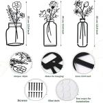 Metal Flower Wall Decor - Set of 3 Vases