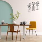 Metal Flower Wall Decor - Set of 3 Vases