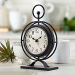 JUMBO HUMBLE Vintage Metal Desk Clock 9.5" Black