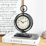 JUMBO HUMBLE Vintage Metal Desk Clock 9.5" Black