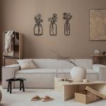 Metal Flower Wall Decor - Set of 3 Vases