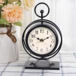 JUMBO HUMBLE Vintage Metal Desk Clock 9.5" Black