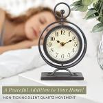 JUMBO HUMBLE Vintage Metal Desk Clock 9.5" Black