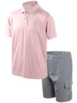 New Balance Boys Polo and Short Set, Dusty Pink