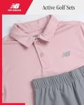 New Balance Boys Polo and Short Set, Dusty Pink