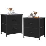 DUMOS Set of 2 Nightstands with Fabric Drawers