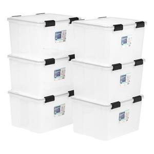 IRIS USA 47 Quart Weatherproof Storage Bins, 6 Pack