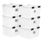 IRIS USA 47 Quart Weatherproof Storage Bins, 6 Pack