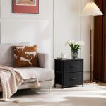 DUMOS Set of 2 Nightstands with Fabric Drawers