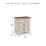 Realyn French Country 3 Drawer Nightstand with USB Ports