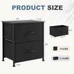 DUMOS Set of 2 Nightstands with Fabric Drawers