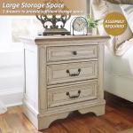 Realyn French Country 3 Drawer Nightstand with USB Ports
