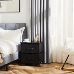 DUMOS Set of 2 Nightstands with Fabric Drawers