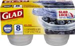 Glad Mini Round Food Storage Containers - 8 Pack