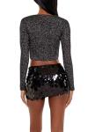 Forever 21 Women's Black Faux Pearl Glitter Cardigan
