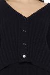 Forever 21 Ribbed Knit Black Cardigan Sweater
