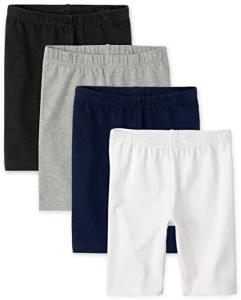 Girls' Solid Bike Shorts 4-Pack - Black & Grey