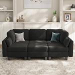Dowiean 6-Seater Modular Sleeper Sofa, Dark Grey