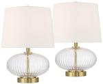Darrah 19" Clear Glass Table Lamps - Set of 2
