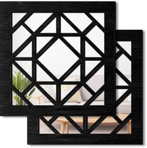 KOYILTD 2 Pack Rustic Square Wall Mirrors