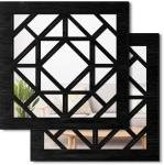 KOYILTD 2 Pack Rustic Square Wall Mirrors