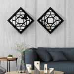 KOYILTD 2 Pack Rustic Square Wall Mirrors