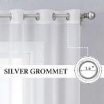 MIULEE White Sheer Curtains with Grommets - 2 Panels
