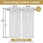 Lecloud Bessie White Semi Sheer Curtain Set