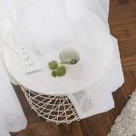 MIULEE White Sheer Curtains with Grommets - 2 Panels