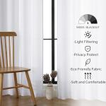 Lecloud Bessie White Semi Sheer Curtain Set