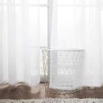 MIULEE White Sheer Curtains with Grommets - 2 Panels