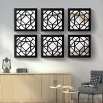 KOYILTD 2 Pack Rustic Square Wall Mirrors