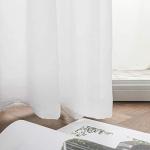 MIULEE White Sheer Curtains with Grommets - 2 Panels
