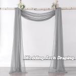 Soft Gray Semi Sheer Window Scarf Valance