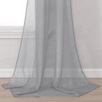 Soft Gray Semi Sheer Window Scarf Valance