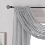 Soft Gray Semi Sheer Window Scarf Valance