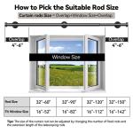 YaFex Adjustable Heavy Duty Curtain Rod, 32-150 Inch