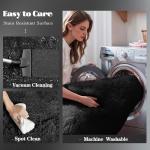 Large Soft Black Shag Rug for Living Room