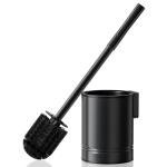 HAMITOR Rustproof Black Toilet Bowl Brush Set
