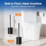 HAMITOR Rustproof Black Toilet Bowl Brush Set