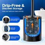 HAMITOR Rustproof Black Toilet Bowl Brush Set