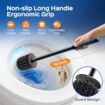 HAMITOR Rustproof Black Toilet Bowl Brush Set