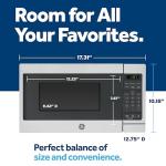 GE 0.7 Cu Ft Compact Microwave Oven, Stainless Steel