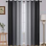 Ombre Room Darkening Curtains - Black to Grey
