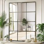 Bronze Windowpane Wall Mirror for Home Decor