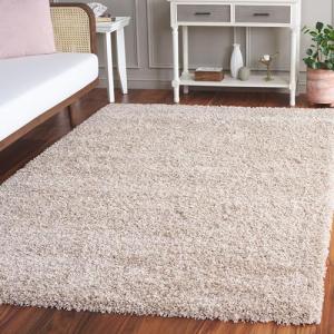 Beige Non-Shedding California Shag Area Rug 5'3"x7'6