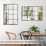 Bronze Windowpane Wall Mirror for Home Decor