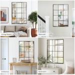 Bronze Windowpane Wall Mirror for Home Decor