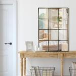 Bronze Windowpane Wall Mirror for Home Decor